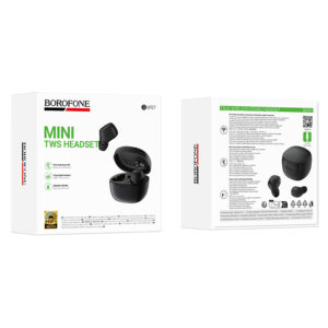 Borofone TWS Bluetooth ausinės BW97 Clear juodos spalvos - Image 5