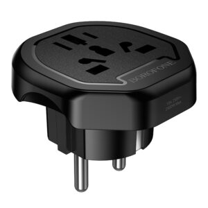 Borofone Travel charger adapter BAC15 - USA, UK, EU, AU juodos spalvos - Image 2