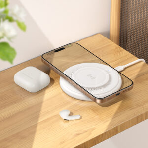 Borofone Wireless induction charger BQ40 Crown 15W baltos spalvos - Image 3