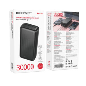 Borofone Power Bank 30000mAh BJ78B Clever - 2xUSB - juodos spalvos - Image 9