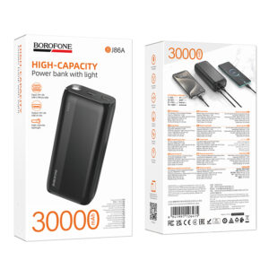 Borofone Power Bank 30000mAh BJ86A Victoria - 2xUSB - juodos spalvos - Image 8