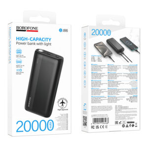 Borofone Power Bank 20000mAh BJ86 Victoria - 2xUSB - juodos spalvos - Image 8