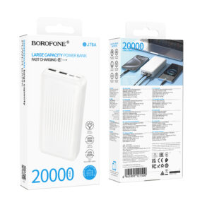 Borofone Power Bank 20000mAh BJ78A Clever - 2xUSB - baltos spalvos - Image 4