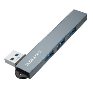 Borofone Adapter HUB FH1 4 in 1 - USB to 3xUSB 2.0 + USB 3.0 - pillows spalvos - Image 2