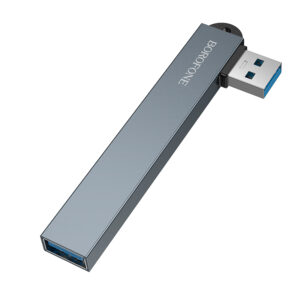 Borofone Adapter HUB FH1 4 in 1 - USB to 3xUSB 2.0 + USB 3.0 - pillows spalvos - Image 4