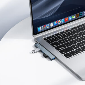 Borofone Adapter HUB FH1 4 in 1 - USB to 3xUSB 2.0 + USB 3.0 - pillows spalvos - Image 6