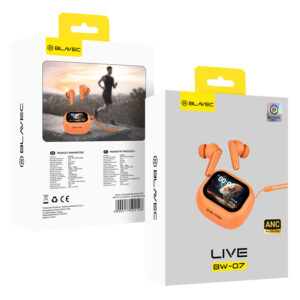 Blavec Bluetooth TWS ausinės BW-07 Live with LCD display (BW07L-O) orange - Image 7