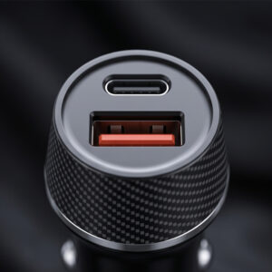 Blavec Car charger BS-03B Carbon - USB + Typ C -  QC 3.0 18W PD 30W (CCBS03BC-UCB) juodos spalvos - Image 4