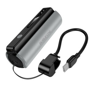 Borofone Power Bank 5000mAh BJ87 Star - Typ C - with flashlight juodos spalvos - Image 2