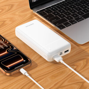 Borofone Power Bank 20000mAh BJ88A Clever - 2xUSB - baltos spalvos - Image 4
