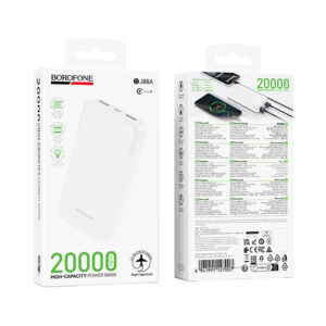 Borofone Power Bank 20000mAh BJ88A Clever - 2xUSB - baltos spalvos - Image 5