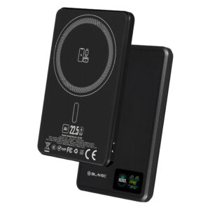 Blavec Power Bank 5000mAh BJ-03 Ultra Slim 7,8mm - Type C - 22,5W magnetic Magsafe 3 in 1 (PBBJ03-MC5B) juodos spalvos aluminum - Image 2