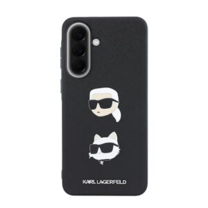 Karl Lagerfeld Liquid Silicone Metal Karl and Choupette dėklas skirtas Samsung Galaxy A57 juodos spalvos - Image 2