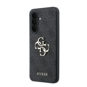 Guess PU 4G Metal Logo dėklas skirtas Samsung Galaxy A37 pilkos spalvos