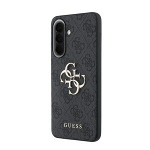 Guess PU 4G Metal Logo dėklas skirtas Samsung Galaxy A57 pilkos spalvos