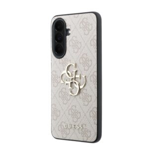 Guess PU 4G Metal Logo dėklas skirtas Samsung Galaxy A37 rožinės spalvos