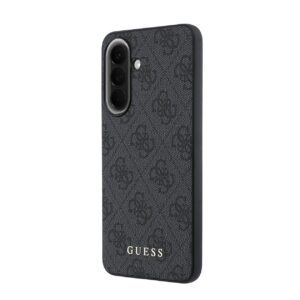 Guess PU 4G Metal Classic Logo dėklas skirtas Samsung Galaxy A57 pilkos spalvos