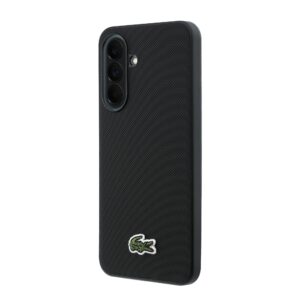 Lacoste Iconic Petit Pique Woven Logo MagSafe dėklas skirtas Samsung Galaxy A37 juodos spalvos