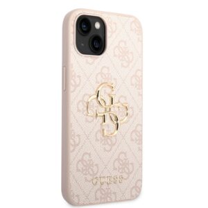 Guess PU 4G Metal Logo dėklas skirtas Apple iPhone 14 rožinės spalvos - Image 2
