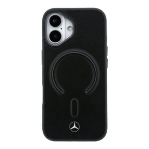 Mercedes PU Leather 3D MagSafe dėklas skirtas Apple iPhone 17 juodos spalvos - Image 2