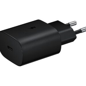 EP-TA800XBE Samsung 25W Kelioninis įkroviklis + USB-C kabelis juodos spalvos (bulk pakuotė)