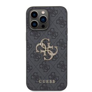 Guess PU 4G Metal Logo dėklas skirtas Apple iPhone 15 Pro Max pilkos spalvos - Image 2