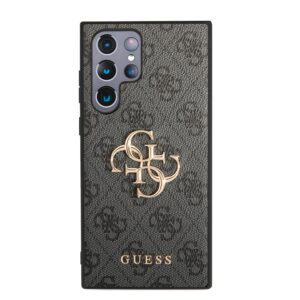 Guess PU 4G Metal Logo dėklas skirtas Samsung Galaxy S24 Ultra pilkos spalvos - Image 2
