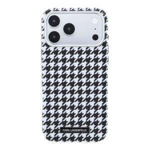 Karl Lagerfeld PU Houndstooth Resin Plate MagSafe dėklas skirtas Apple iPhone 17 Pro Max juodos spalvos - Image 2