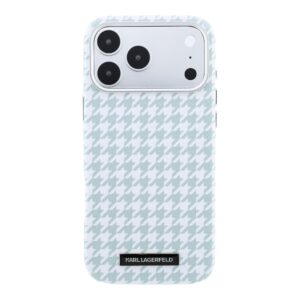 Karl Lagerfeld PU Houndstooth Resin Plate MagSafe dėklas skirtas Apple iPhone 17 Pro Max Blue - Image 2