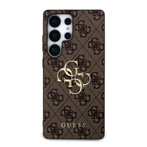 Guess PU 4G Metal Logo dėklas skirtas Samsung Galaxy S25 Ultra rudos spalvos - Image 2