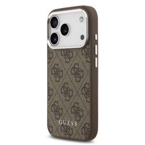 Guess 4G MagSafe dėklas skirtas Apple iPhone 17 Pro rudos spalvos