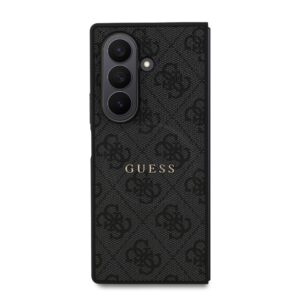 Guess PU Leather 4G Colored Ring Magnetic dėklas skirtas Samsung Galaxy Z Fold 7 juodos spalvos