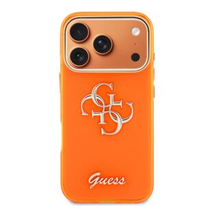 Guess IML 4G Script Metal Logo dėklas skirtas Apple iPhone 17 Pro Max Orange - Image 2