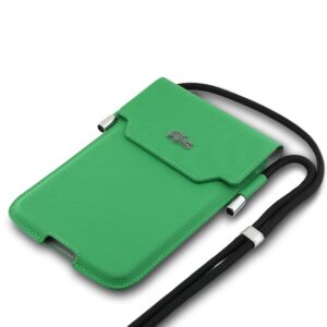 Lacoste PVC Iconic Petit Pique Metal Logo Phone Pouch XL Green - Image 2