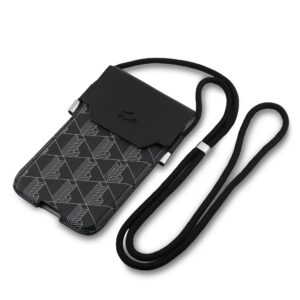 Lacoste PVC Blend Monogram Metal Logo Phone Pouch XL juodos spalvos - Image 2