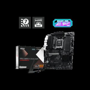 MSI PRO B850-S EVO WIFI Pagrindinė Plokštė | ATX, AM5, DDR5