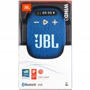 Belaidė kolonėlė JBL Wind 3 su laikikliu ant vairo, mėlynos spalvos