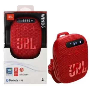 Belaidė kolonėlė JBL Wind 3 su laikikliu ant vairo, raudonos spalvos
