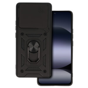 Slide Camera Armor dėklas skirtas Xiaomi Redmi Note 14 Pro 5G juodos spalvos