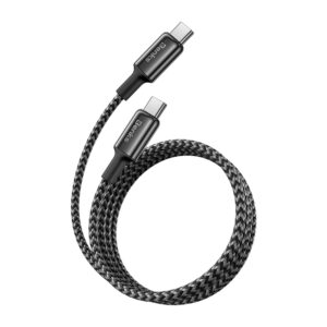 Benks Cable D49 braided - Type C to Type C - PD 60W 3A 1,2 metres juodos spalvos - Image 1