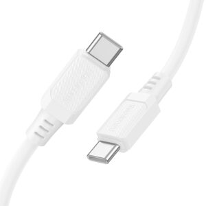 Borofone Cable BX115 Lotto - Type C to Type C - PD 60W 3A 1 metre baltos spalvos