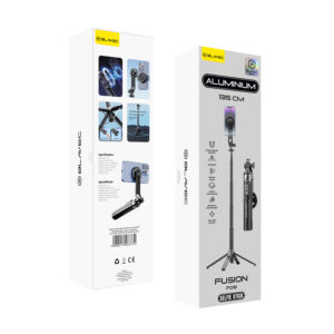Blavec Selfie Stick Aluminium Fusion P-06 Magsafe tripod + remote control + holder 1,34 metres (SSFP06-MTRHB134) juodos spalvos