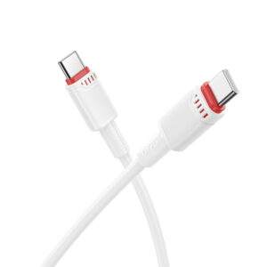 Borofone Cable BX110 Beneficio - Type C to Type C - 60W 3A 1 metre baltos spalvos