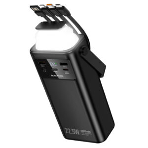 Borofone Power Bank 30000mAh BJ65 High - 2xUSB + Type C - QC 3.0 22,5W + PD 20W with USB, Type C, Lightning and micro USB juodos spalvos