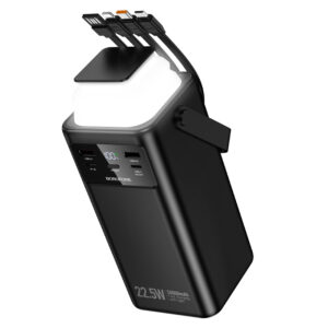 Borofone Power Bank 50000mAh BJ65A High - 2xUSB + Type C - QC 3.0 22,5W + PD 20W with USB, Type C, Lightning and micro USB juodos spalvos