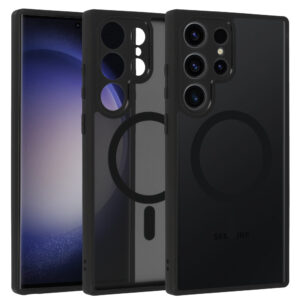 Full Matte Mag Cover skirtas Samsung Galaxy S23 Ultra juodos spalvos