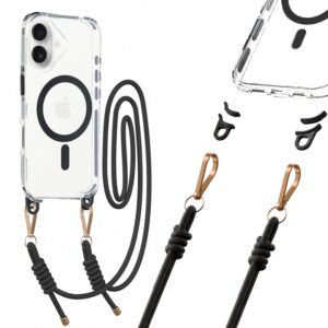 Tel Protect Strap Clear dėklas skirtas Apple iPhone 17 juodos spalvos