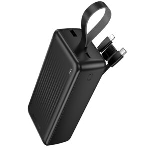Borofone Power Bank 30000mAh BJ79B Clever - USB - with Type C and Lightning cables juodos spalvos