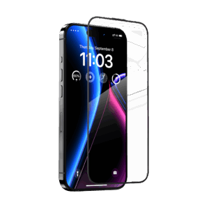 Benks Tempered glass JoyView Anti-reflection Glass for Iphone 15 Pro Max juodos spalvos