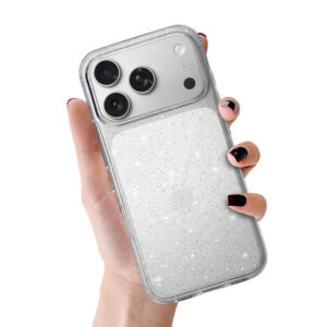 Crystal Glitter dėklas skirtas Apple iPhone 17 Pro Silver